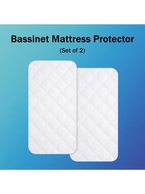 2 pack Universal Rectangle Waterproof Infant Bassinet Mattress Pad Covers